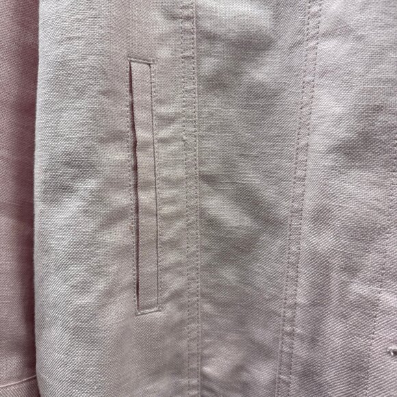 Quacker Factory Pink Linen Blend Embroidered Butterfly & Floral Jacket Sz Medium - Picture 6 of 11